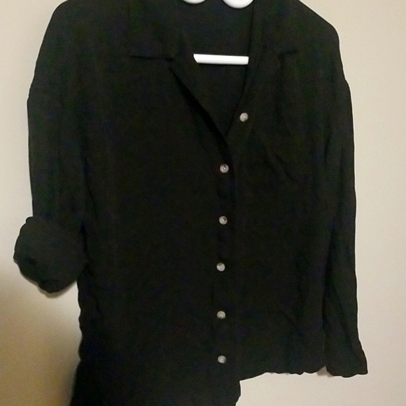 Core Life Black Button Down Shirt - Picture 1 of 6